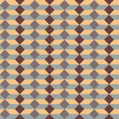 Krema, gri ve kahverengi elmasların oluşturduğu desen