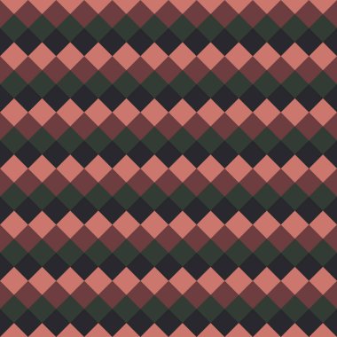 Pembe, yeşil ve lacivert elmaslardan yapılmış desen 