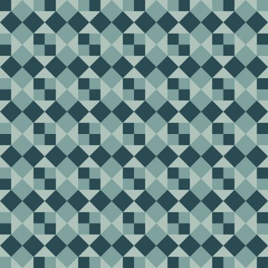 Soluk yeşil arkaplandaki yeşil gri karelerden oluşan desen