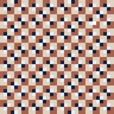 Kalıp kahverengi karelerdeki küçük siyah karelerden ve bej karelerdeki küçük beyaz karelerden oluşturuldu 