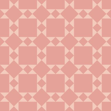 Yüzü kızaran pembe kareler ve elmaslarla soluk pembe bir arkaplan oluşturulmuş.