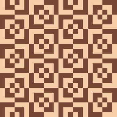 Kalıp bej ve kahverengi karelerden oluşturuldu 