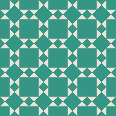 Yeşil kareler ve elmaslardan beyaz olmayan bir arkaplanda desen oluşturuldu