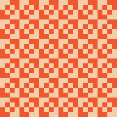 Kalıp bej ve turuncu karelerden oluşturuldu 