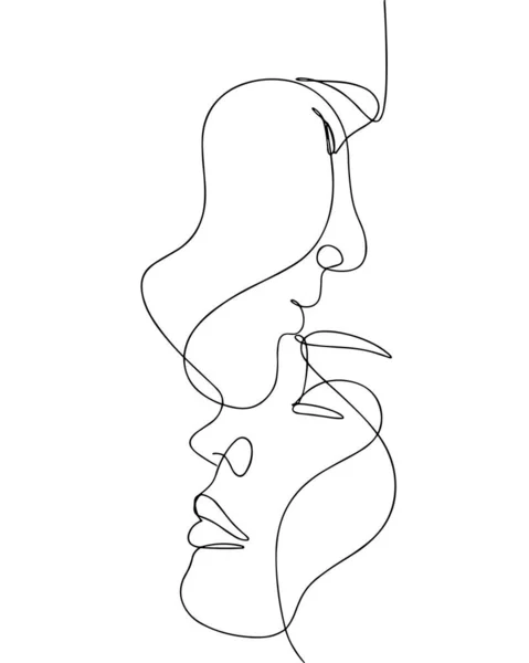 Коханці Руках Векторні Ілюстрації Начерк Однорядковий Силует Фону Начерк Емоції — стоковий вектор