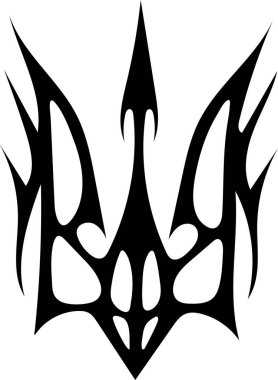 Ukrayna arması (amblem) - şeffaf bir arkaplan üzerinde minimalist vektör çizimi.