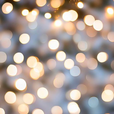 Shimmering golden bokeh lights create a warm and festive atmosphere. clipart