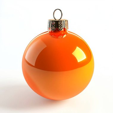 Vibrant orange Christmas ornament with a delicate gold cap. clipart