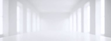 Bright, empty room with a clean, minimalist aesthetic. clipart