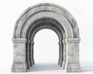 A series of elegant, arched stone structures creating a majestic passageway. clipart