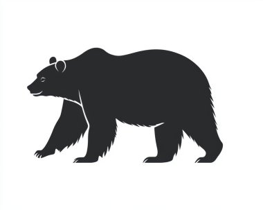 A bold and majestic silhouette of a bear, showcasing its powerful form and distinct characteristics. clipart