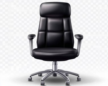 Sleek black ergonomic office chair with a modern design, ideal for a professional workspace. clipart