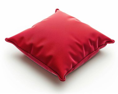 A vibrant red cushion with a smooth texture, adding a pop of color to any space. clipart