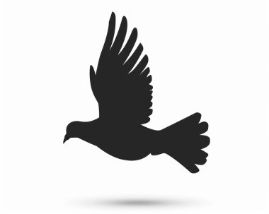 A graceful bird silhouette in mid-flight, showcasing elegant wings and a streamlined body against a clean background. clipart