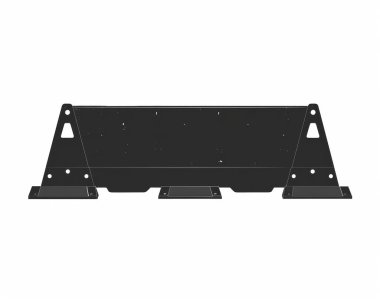 A sturdy black road barrier designed for safety, featuring a robust and durable metal construction. clipart