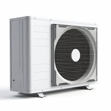 Modern white air conditioning unit designed for efficient cooling and heating. clipart