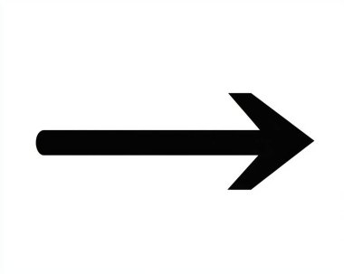 Simple black arrow pointing right against a white background. clipart