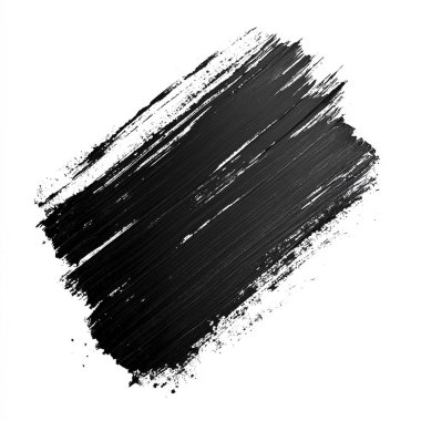 Bold Black Brush Stroke Art on White Background - Abstract Minimalist Design clipart