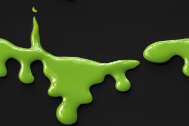 Pattern Glossy Neon Green Slime Dripping on Black Background clipart