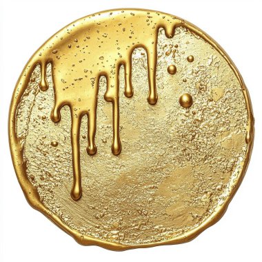 Golden Dripping Wax Seal  clipart