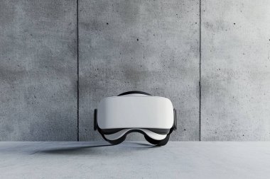 Modern VR Headset on Concrete Surface - Minimalistic Product Display clipart