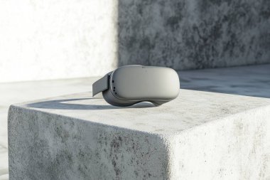 Beton Yüzey üzerine Modern VR Kulaklığı - Minimalist Ürün Ekranı