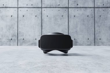 Beton Yüzey üzerine Modern VR Kulaklığı - Minimalist Ürün Ekranı