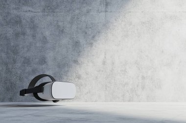 Beton Yüzey üzerine Modern VR Kulaklığı - Minimalist Ürün Ekranı