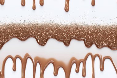 Melted Chocolate with Glitter on White Background clipart