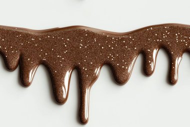 Melted Chocolate with Glitter on White Background clipart