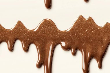 Melted Chocolate with Glitter on White Background clipart