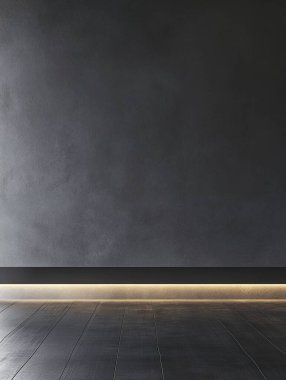 İnce LED ışıklandırmalı Minimalist Kara Orman Zemini