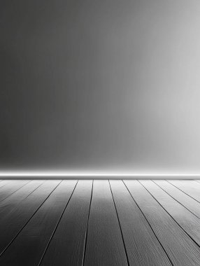 Minimalist Black Wood Floor with Subtle LED Lighting clipart