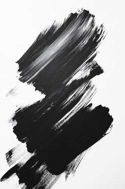 Abstract Floral Brush Strokes in Black and White clipart