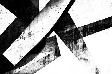 Abstract Black and White Curved Arrows with Futuristic Design clipart