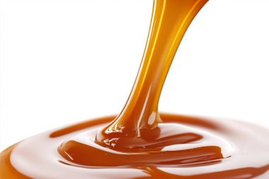 Close-Up of Pouring Caramel - Rich and Glossy Liquid Texture clipart