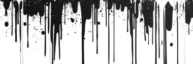 Pattern Bold Black and White Dripping Paint Vector Art - Minimalist Grunge Design clipart