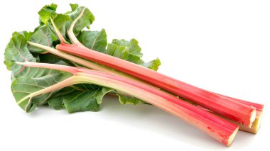 rhubarb kırpma yolu ile beyaz arkaplanda izole