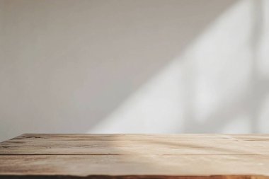 empty wooden table with a window