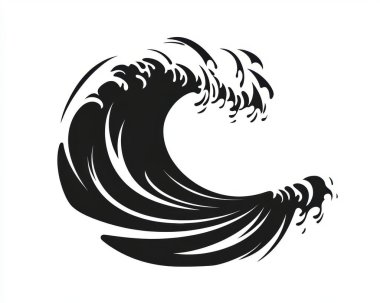 Dynamic black wave graphic representing power and movement. clipart