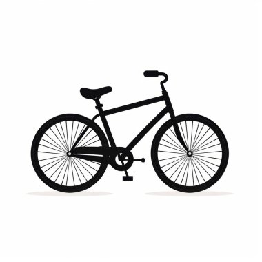 A minimalist silhouette of a classic bicycle, showcasing its elegant frame and simple design. clipart