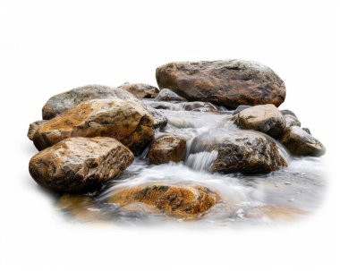 A serene image of smooth, wet rocks in a gentle stream, showcasing a tranquil natural landscape. clipart