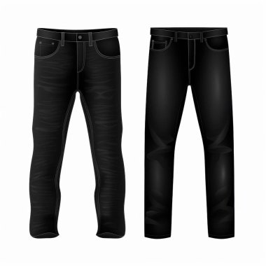 Stylish black jeans in a modern, sleek design, perfect for casual or semi-formal wear. clipart