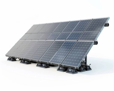 A modern solar panel array, showcasing sustainable energy technology with a sleek design. clipart