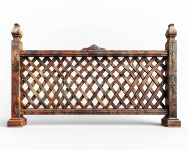 Intricate wooden lattice fence design showcasing craftsmanship and elegance. clipart