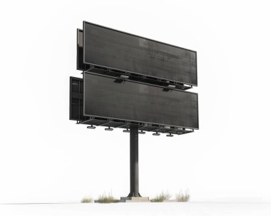 A large empty billboard structure in a minimalistic urban setting, showcasing a stark, unadorned aesthetic. clipart