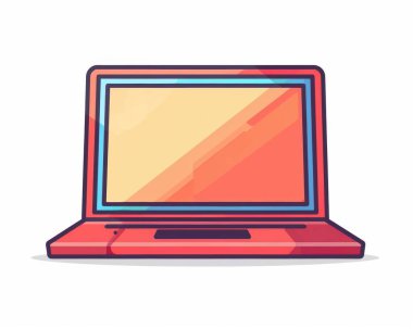 Colorful, stylized laptop illustration featuring a vibrant design with a simplistic display. clipart