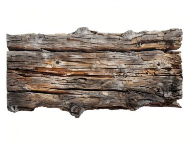 A rustic piece of weathered wood showcasing rich textures and natural imperfections, perfect for various design applications. clipart