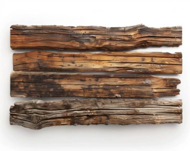 A collection of aged wooden planks showcasing unique textures and colors. clipart