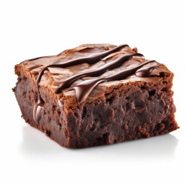 Delicious chocolate brownie topped with a rich chocolate drizzle, perfect for dessert. clipart